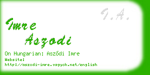 imre aszodi business card